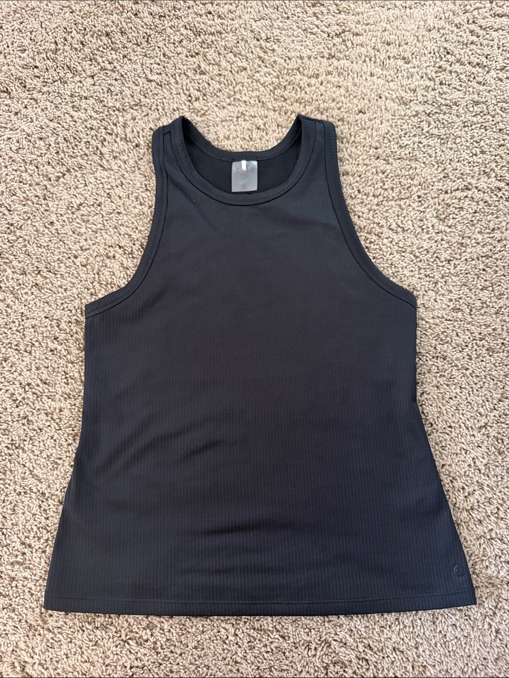 CALIA by Carrie Underwood Black Ribbed High-Neck Tank